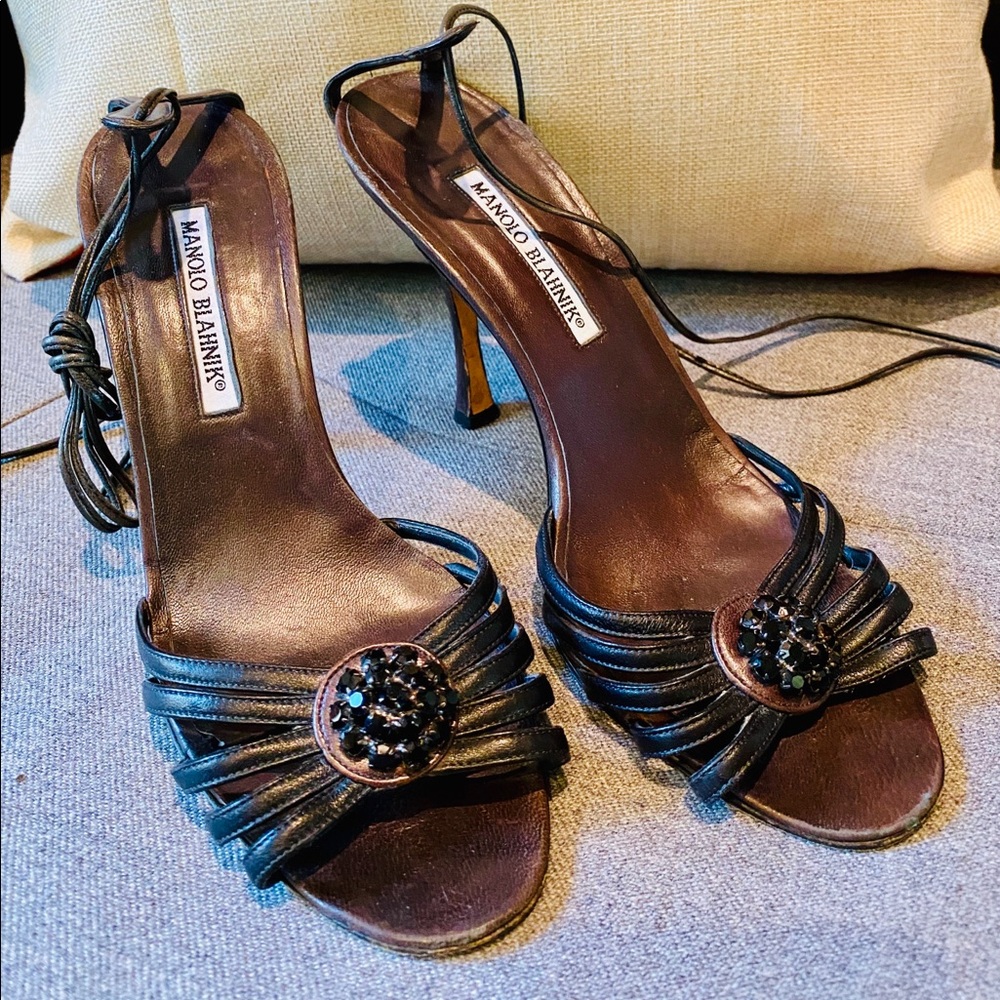 🌹BEAUTIFUL MANOLO BLAHNIK  ANKLE STRAP SANDALS